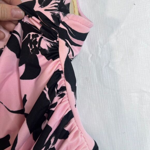 MiracleSuit One Piece Estilo Tummy Control Swimsuit Pink Black Size 8 Underwire - Picture 8 of 12